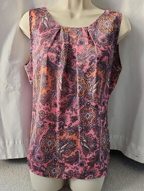 Women's Pink Paisley Sleeveless Camisole